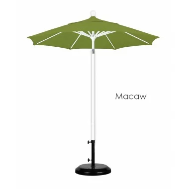 California Umbrella 7.5' Fiberglass Market Umbrella PO DVent White - Sunbrella