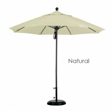California Umbrella 9' Fiberglass Market Umbrella Pulley Open Bronze - Sunbrella