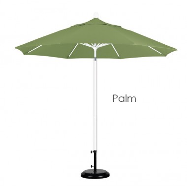 California Umbrella 9' Fiberglass Market Umbrella Pulley Open Matted White - Pacifica
