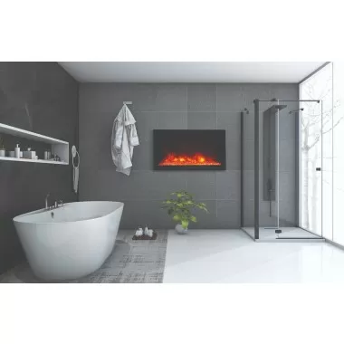 40″ Wide – Deep Indoor or Outdoor Electric Built-in only with Black Steel Surround - Lifestyle