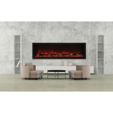 72″ Wide – Deep Indoor Or Outdoor Electric Built-in Only With Black Steel Surround - Lifestyle 