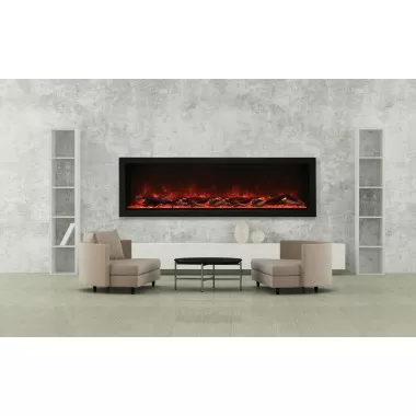 72″ Wide – Deep Indoor Or Outdoor Electric Built-in Only With Black Steel Surround - Lifestyle 