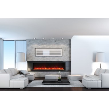 88″ Wide – Deep Indoor Or Outdoor Electric Built-in Only With Black Steel Surround - Lifestyle
