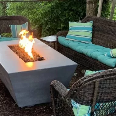 The Outdoor Plus Angelus 60" x 36" Fire Pit Close View