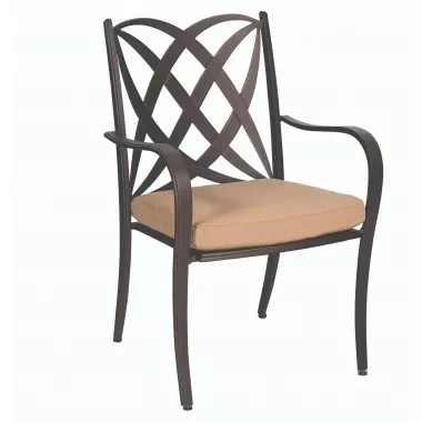 Woodard Apollo Dining Arm Chair - Stackable - With Cushion