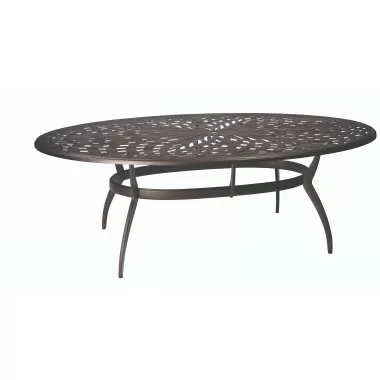 Woodard Apollo Oval Umbrella Dining Table - Angled