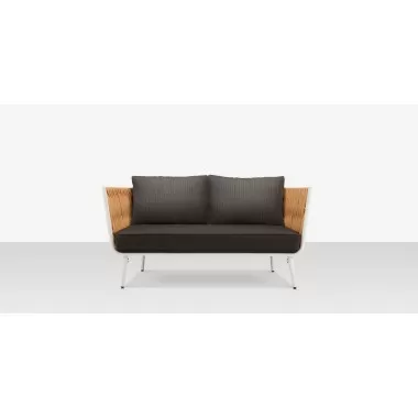 Source Furniture Aria 57 Inch Aluminum Frame Loveseat