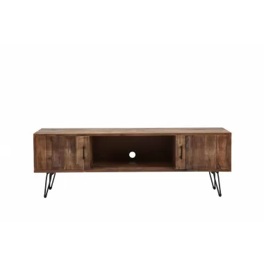 Crawford and Burke Franklin Reclaimed Wood Foldable 60" TV Stand, Frontview