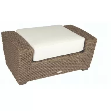 Woodard Augusta Wicker Ottoman - Angled View
