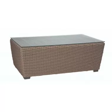 Woodard Augusta Wicker Woven Cocktail Table - Angled