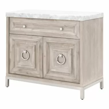 Azure Carrera Media Chest in Natural Gray - Front Side Angle