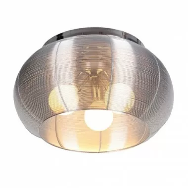 Bromi Lenox 3 Light Round Silver Flush Mount