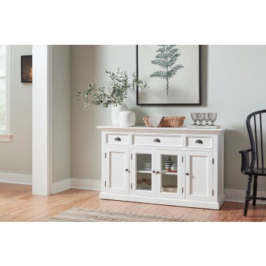NovaSolo Halifax Mahogany Wood Buffet with 4 Doors 3 Drawers - Lifestyle