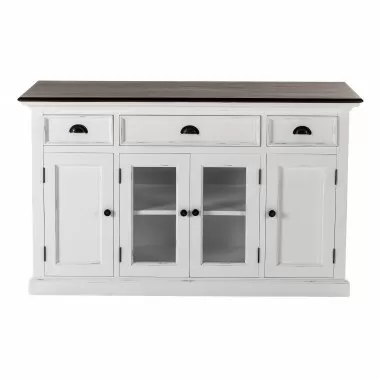 Nova Solo Halifax Accent Buffet, with 4 Glass Doors - 3 Drawers - Front Angle