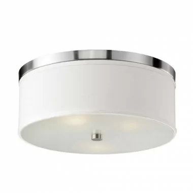 Bromi Braxton 20 Inch Round White and Nickel Flush Mount