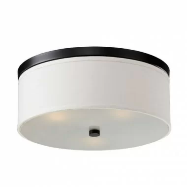 Bromi Braxton 20 Inch Round White and Black Flush Mount