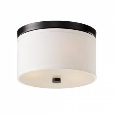 Bromi Braxton 10 Inch Round White and Black Flush Mount