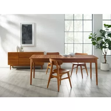 Greenington Erikka 110" Double-Leaves Extension Dining Table, Amber - Lifestyle