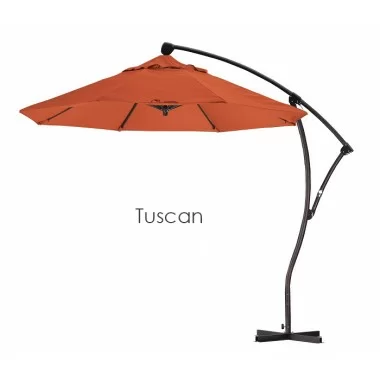 California Umbrella 9' Cantilever Market Umbrella Delux C Lift - Bronze - Sunbrella