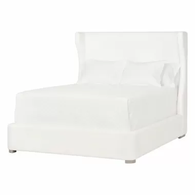 Essentials For Living Balboa Queen Bed in LiveSmart Peyton Pearl and Natural Gray - Angled