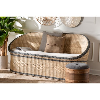 bali & pari Emiliana Natural Rattan Loveseat - Lifestyle