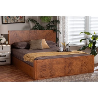 bali & pari Fuentes Real Burl Wood Bed Frame - lifestyle