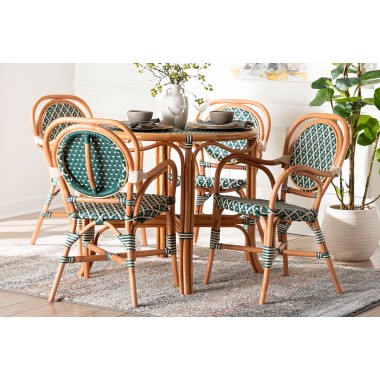 bali & pari Mattie Natural Rattan Bistro Dining Set - lifestyle
