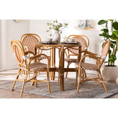 bali & pari Mattie Natural Rattan Bistro Dining Set - lifestyle