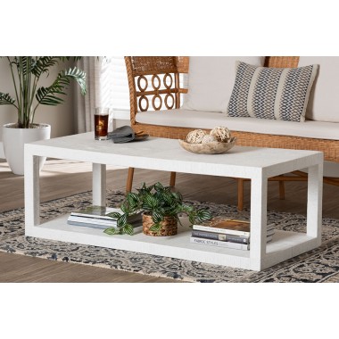 bali & pari Oaklynn Natural Grasscloth Coffee Table - lifestyle