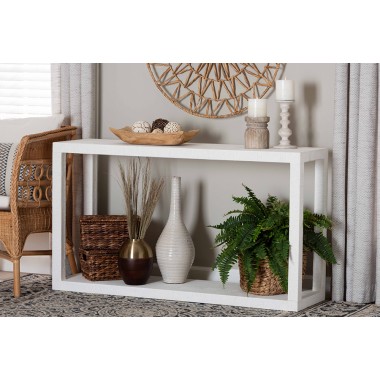 bali & pari Oaklynn Natural Grasscloth Console Table - lifestyle