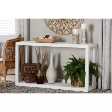 bali & pari Oaklynn Natural Grasscloth Console Table - lifestyle