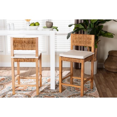bali & pari Pava Woven Seagrass Counter Stool - lifestyle