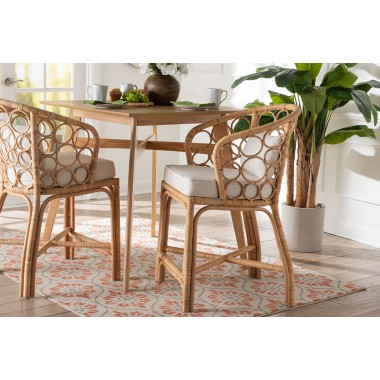 bali & pari Prisca Natural Rattan Counter Stool with Bubble Frame - lifestyle