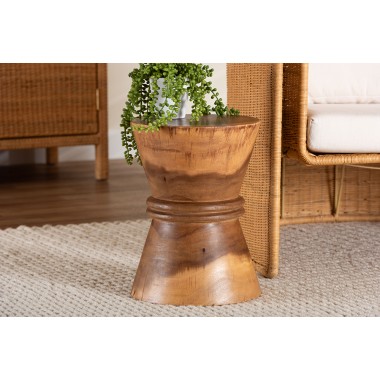 bali & pari Samira Solid Suar Wood Side Table - Lifestyle