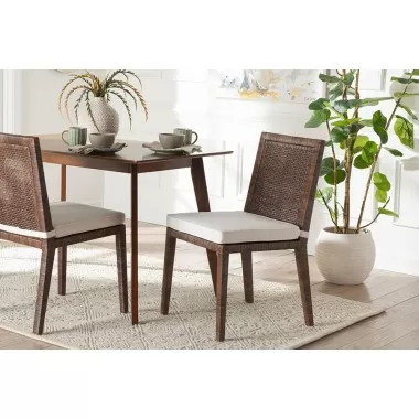 bali & pari Sofia Rattan Dining Chair with Cushion - lifestyle