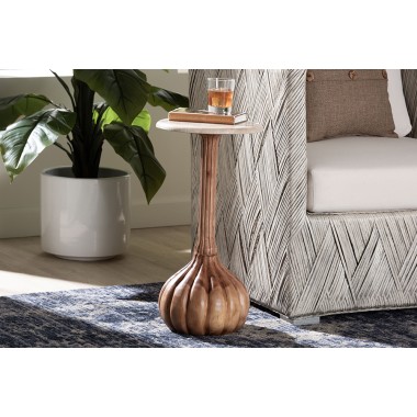 bali & pari Usama End Table with Marble Stone Top - lifestyle