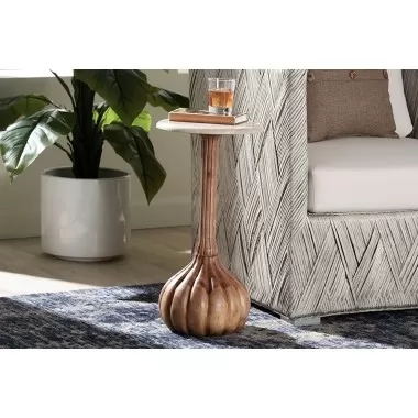bali & pari Usama End Table with Marble Stone Top - lifestyle