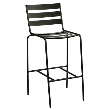 Woodard Café Series Metro Textured Black Stationary Bar Stool