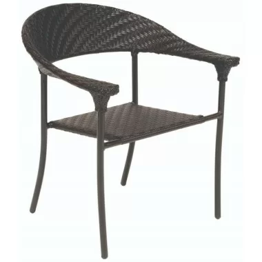 Woodard Barlow Stackable Dining Arm Chair - Angled