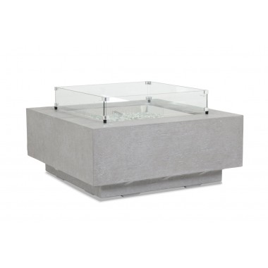 Sunset West Gravelstone Square Fire Table w/ Glass Surround