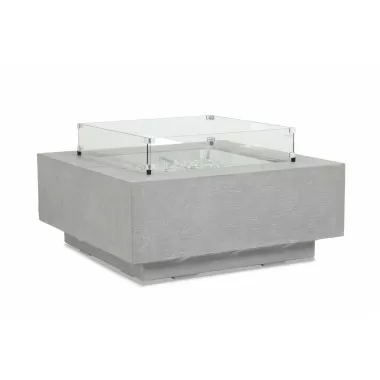 Sunset West Gravelstone Square Fire Table w/ Glass Surround