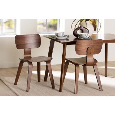Baxton Studio Billie Wood 2-Piece Dining Chair Set - Lifestyle