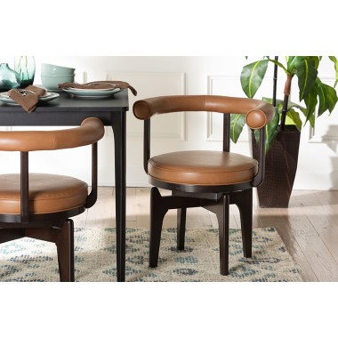 Baxton Studio Delacruz Swivel Dining Chair - Lifestyle