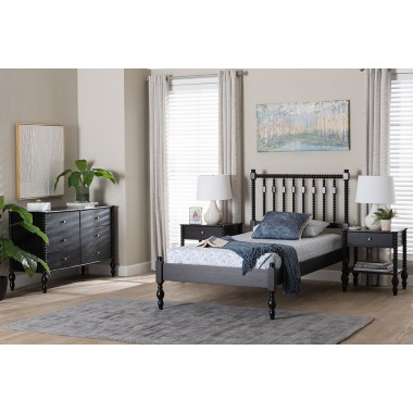 Denita Spindle Twin 4-Piece Bedroom Set in Black - lifestyle