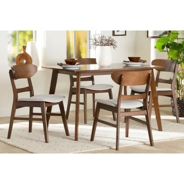 Baxton Studio Fremont Wood 5-Piece Dining Set - lifestyle