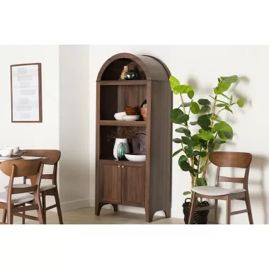 Baxton Studio Hayes Wood Cabinet with Arch Top - Lifestyle