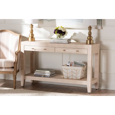 Baxton Studio Nira Faux Shagreen Console Table - Lifestyle