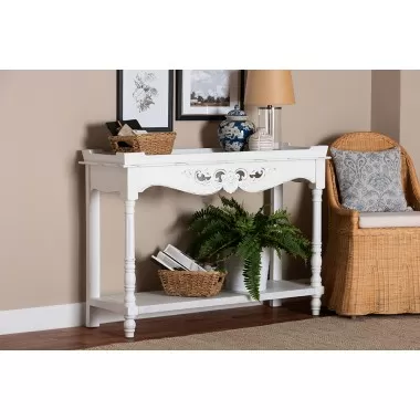 Baxton Studio Rafferty Distressed Console Table - Lifestyle