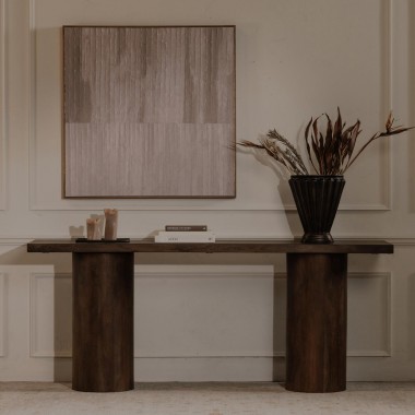 Moe’s Home Collection Hadley Console Table in Warm Brown - Lifestyle