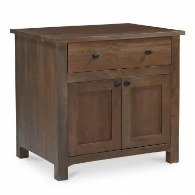 Moe’s Home Collection Gene Charging Nightstand in Dark Brown - Angled View